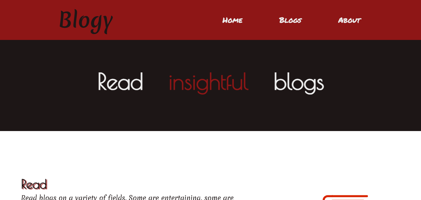 screenshot of project website